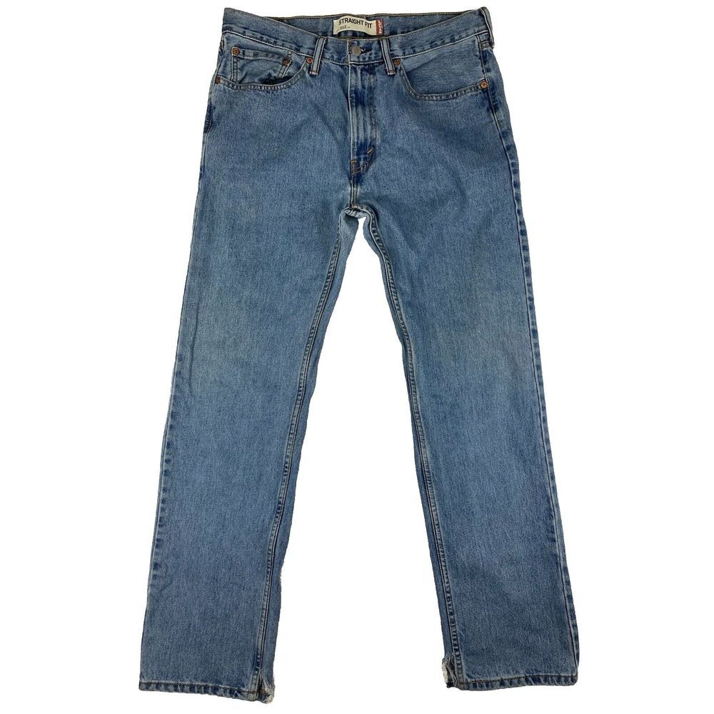 Levi's 505 Jeans Mens Straight Fit Denim Blue Size 34x32